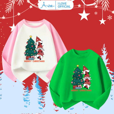 [HÀNG MỚI VỀ] AORE-Áo Thun DÀI TAY Ông Già Noel, Áo phông dài tay Cây thông, Giáng Sinh Merry Christmas cho bé trai, gái
