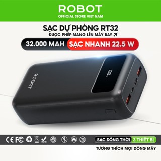  Pin sạc dự phòng RT32 30000 mAh công suất 22.5W ROBOT chính hãng bảo hành 12 tháng 