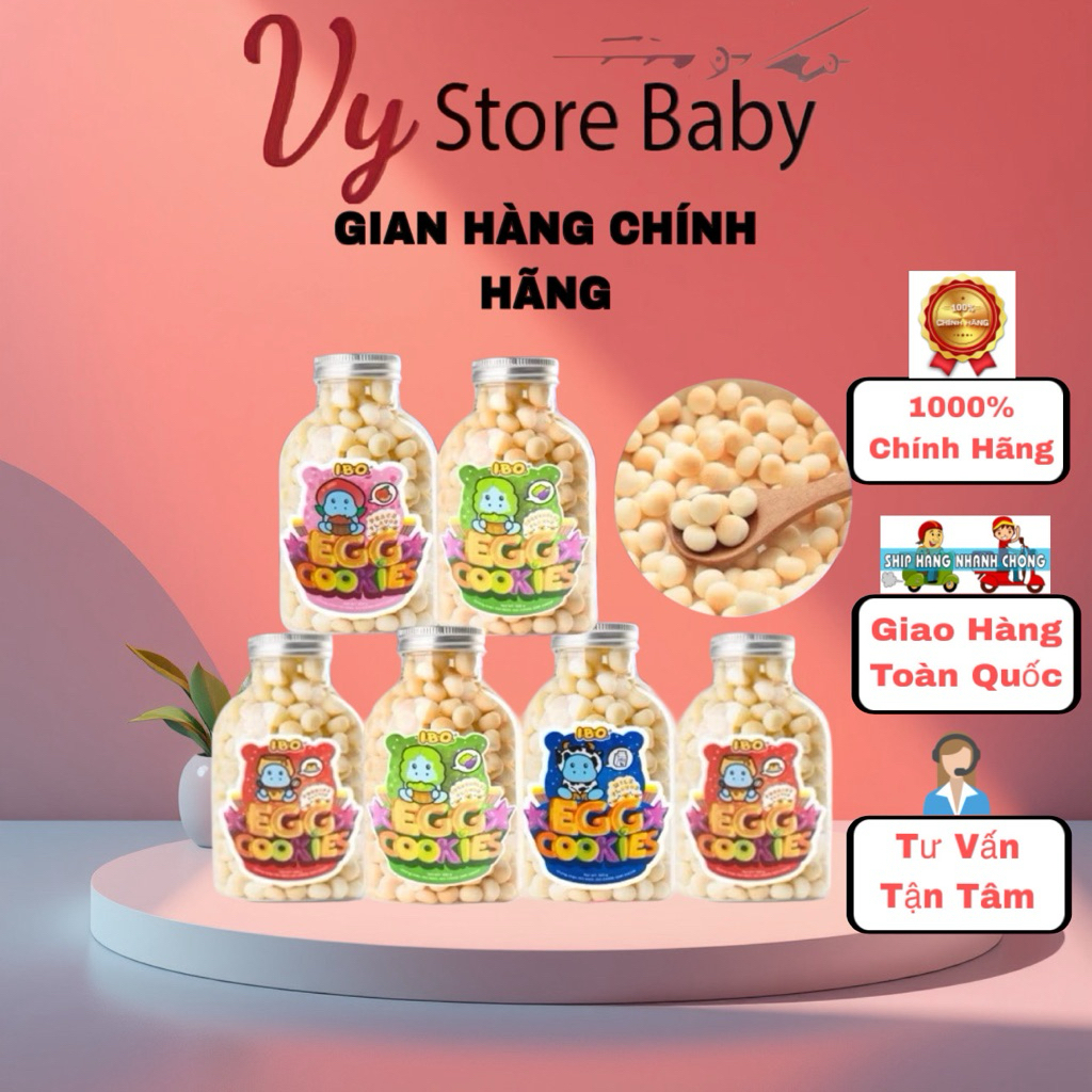 Bánh Ăn Dặm men trứng men bi IBO dành cho bé từ 8m+