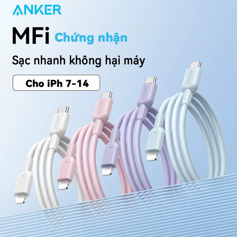 Anker Zolo Cáp sạc nhanh & truyền dữ liệu Lighitning  A8632 Cho Android iPhone 6-14 [BH 18 tháng]