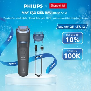  Máy Tạo Kiểu Râu PHILIPS BT3617 15 Cắt Tỉa Râu Với Đầu Lưỡi Cắt Bo Tròn Bảo Hành 5 Năm 