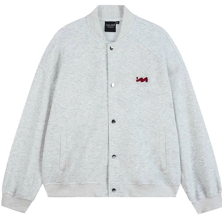 Áo khoác BOMBER nỉ 2 da JULIDO áo khoác nỉ logo M thêu nổi dày dặn (FORM BOXY) Siêu Đẹp