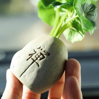 Chậu cây mini bằng gốm tử sa nhiều mẫu kèm nhành lá giả decor trang trí nhà cửa