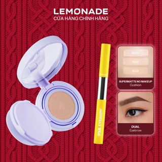  Combo Lemonade Phấn Nước Supermatte No Makeup Cushion 15g và Chì kẻ mày 2 đầu Dual Eyebrow 2.75g 