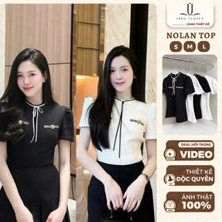   JANGCLOSET  Áo thun gân Nolan co dãn sang trọng Jang Closet phù hợp đi làm đi chơi hai màu đen và trắng 