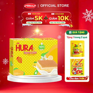 Bánh Bông Lan Hura Layer Cake Bibica Hộp 90g 210g Mềm Mịn Kem Bơ Sữa Thơm Ngon 