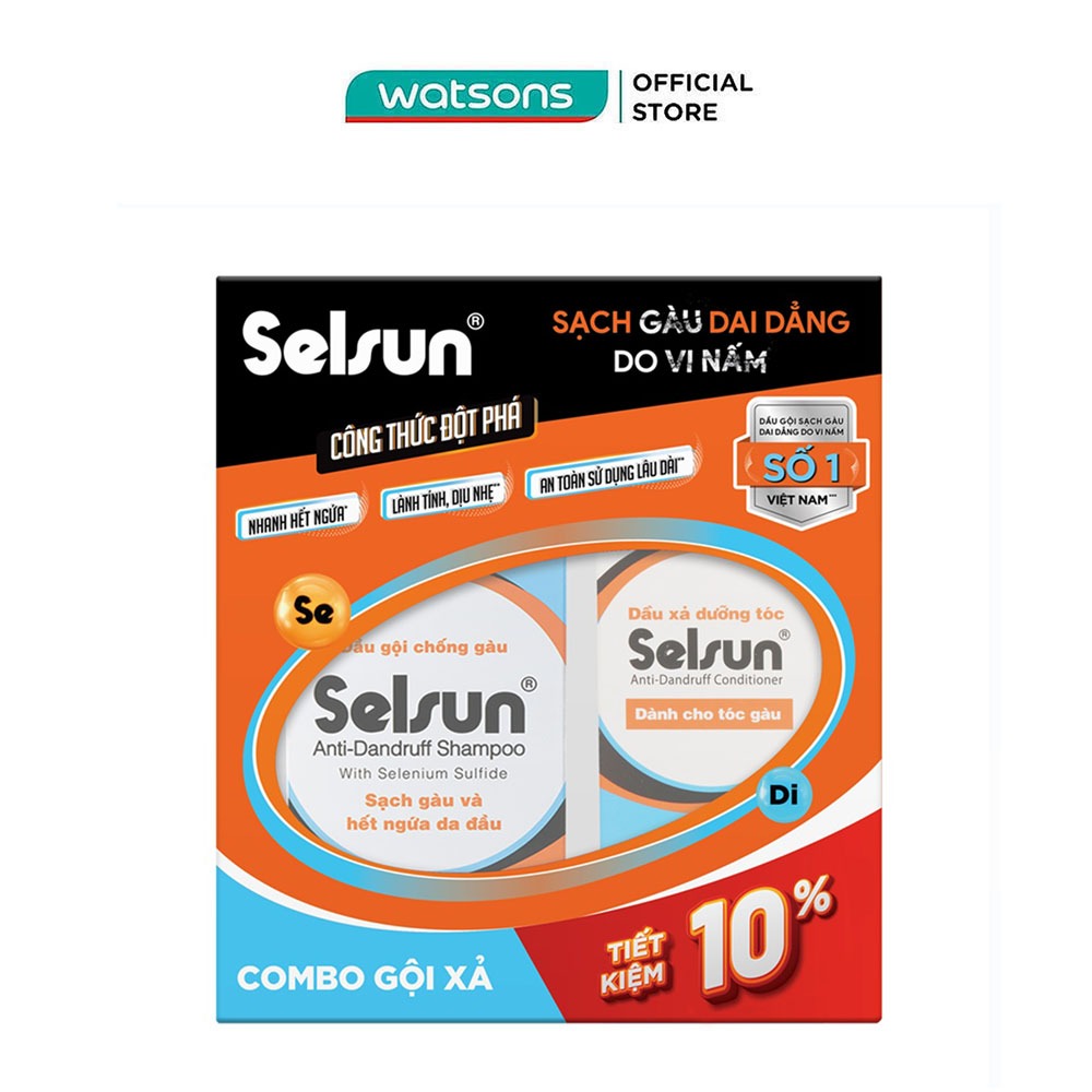 Combo Selsun Sạch Gàu (Dầu Gội 100ml + Dầu Xả 100ml)
