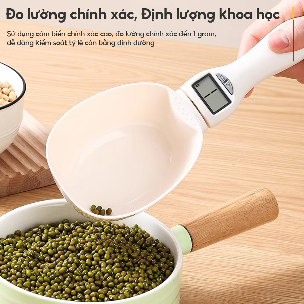 Thìa Tiểu Ly Điện Tử Chome Cân Thức Ăn Chính Xác 800g/1g Màn Hình LCD - Dụng Cụ Nhà Bếp
