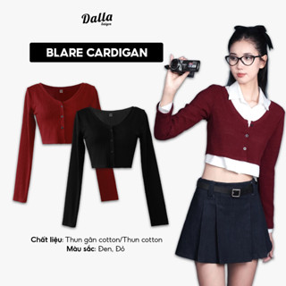  DALLA Áo cardigan croptop cổ V basic  CDG06  Blare Cardigan 