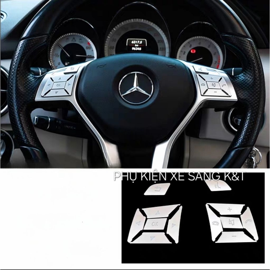 ỐP NÚT VOLANG  C GLC E GLK MERCEDES
