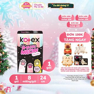  Băng vệ sinh Kotex Mini Meow - Siêu mềm mỏng cánh 24cm 8 miếng - Mochishop _Mochica 