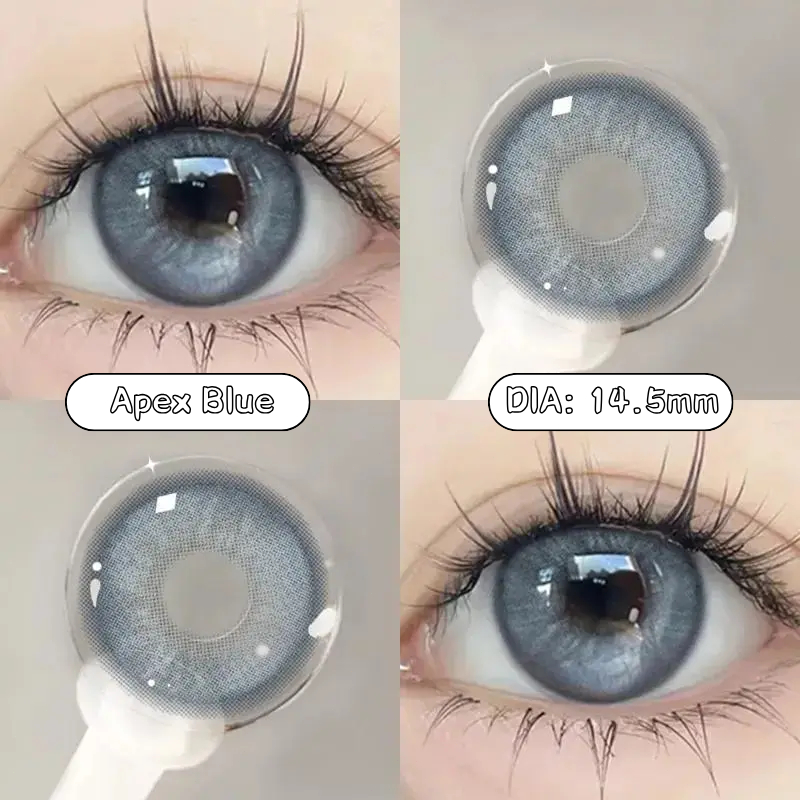 1 cặp Kính áp tròng UYAAI MCK1 VENICE/Apex lens Xám/Xanh 0.00--6.00 độ mẫu thời trang Kích 14.2