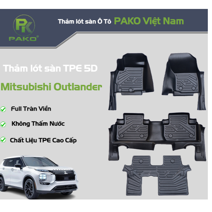 [Pako] Mitsubishi Outlander [2018-2025]-Thảm lót sàn ô tô TPE
