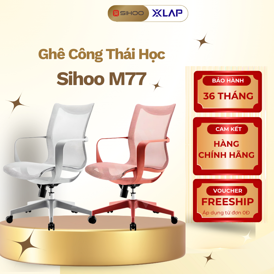 Ghế Sihoo M77 - Bảo Hành Hãng 36 Tháng - Ghế Xoay Văn Phòng - Thiết Kế Công Thái Học Ergonomic