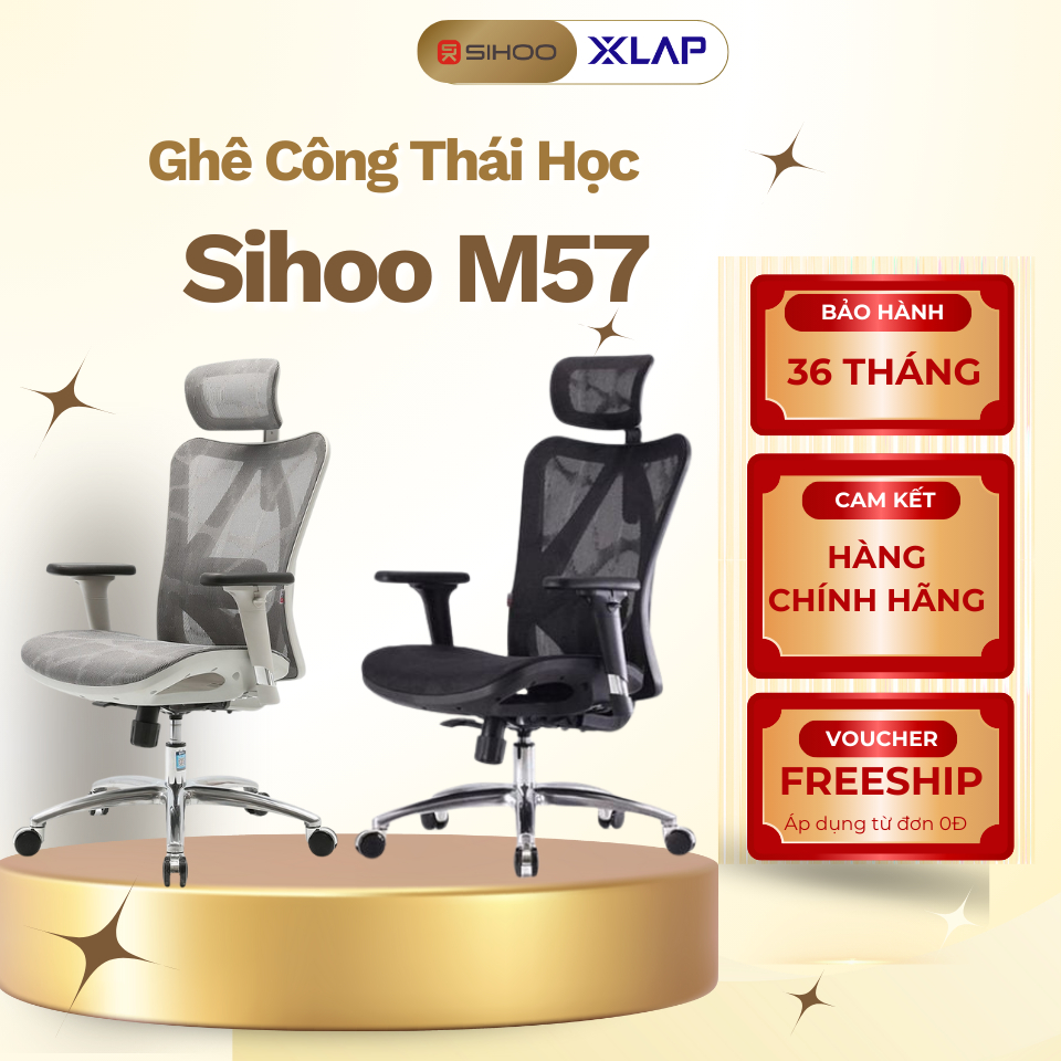 Ghế Công Thái Học Sihoo M57 - Bảo Hành 36 Tháng - Ghế Văn Phòng - Thiết Kế Ergonomic