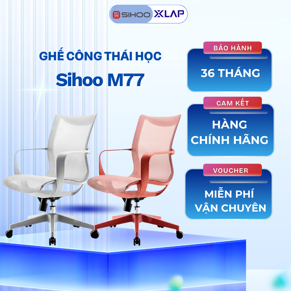 Ghế Sihoo M77 - Bảo Hành Hãng 36 Tháng - Ghế Văn Phòng - Thiết Kế Công Thái Học Ergonomic