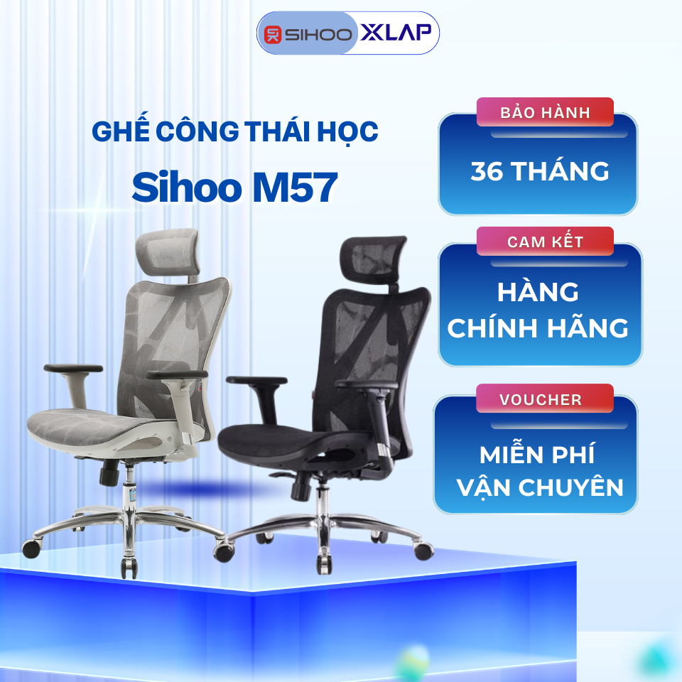 Ghế Sihoo M57 - Bảo Hành Chính Hãng 36 Tháng - Ghế Văn Phòng - Thiết Kế Công Thái Học Ergonomic