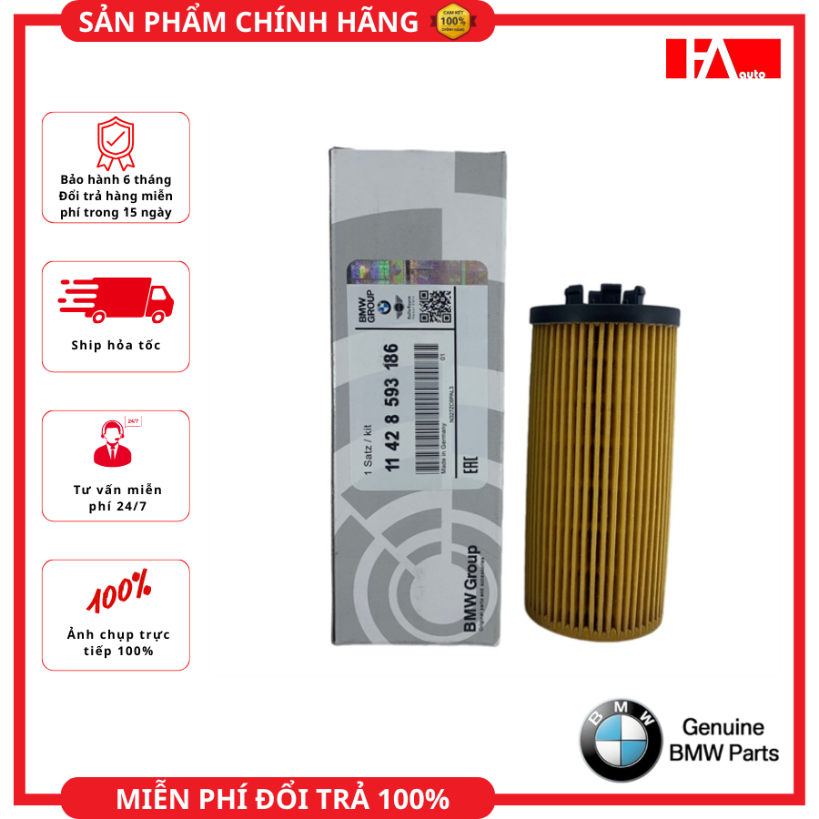 { Hàng Chính Hãng } Lọc dầu nhớt BMW 1-Series, 2-Series, X1, X2, Mini Cooper, Mini One _ Mã:11 42 8 