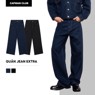  Quần dài jean nam EXTRA ống rộng CAPMAN CLUB quần jean nam phom rộng trẻ trung - thoải mái 