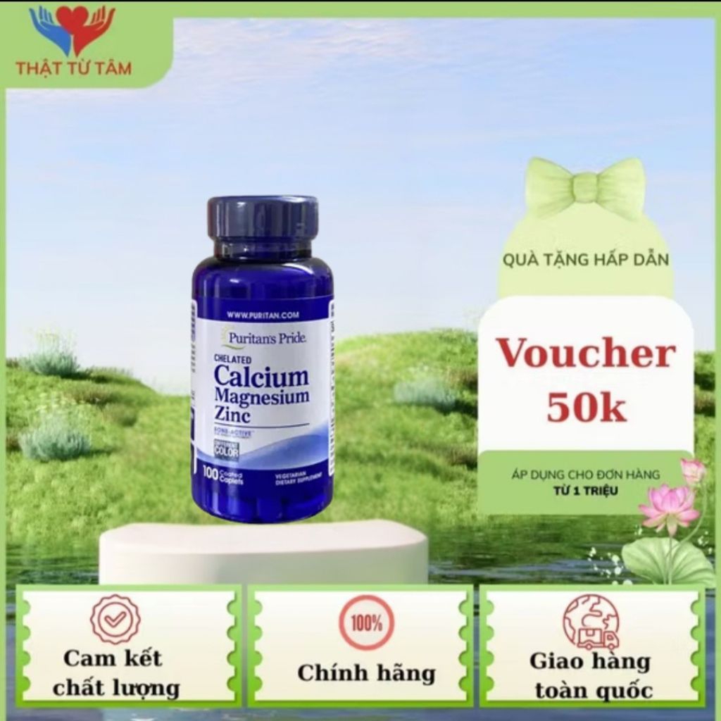 Viên uống Puritan’s Pride Calcium Magnesium Zinc của Mỹ
