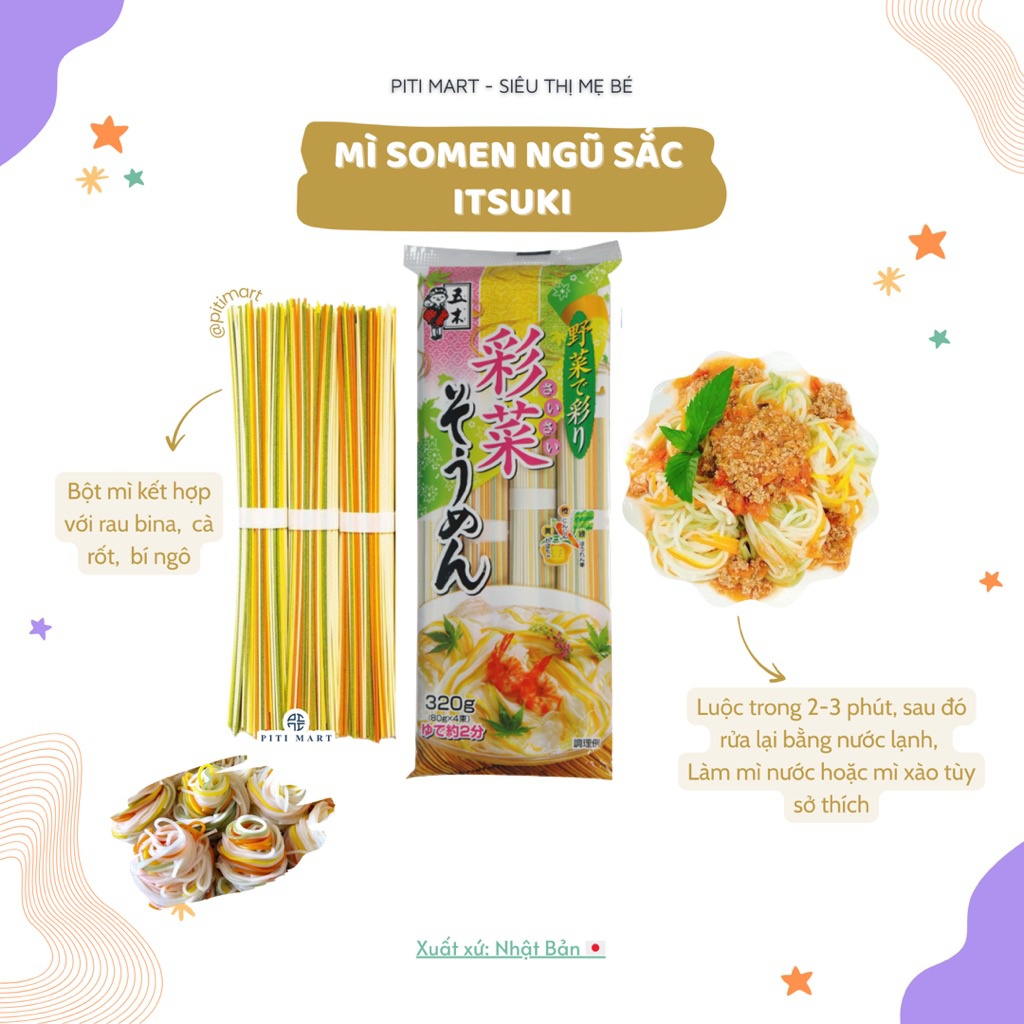 Mì somen ngũ sắc Itsuki Nhật Bản