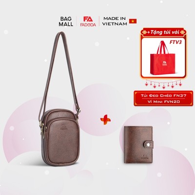 COMBO SIÊU HỜI - Túi đeo chéo nữ mini FN37 và Ví da mini nhỏ gọn FADODA FVN20
