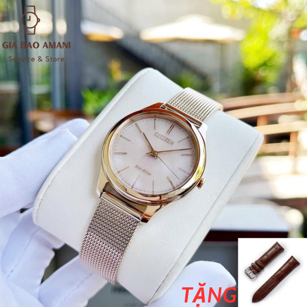 Đồng Hồ Nữ CITIZEN EM0503-83X Eco-drive Chính Hãng Tặng Dây Da Cao Cấp