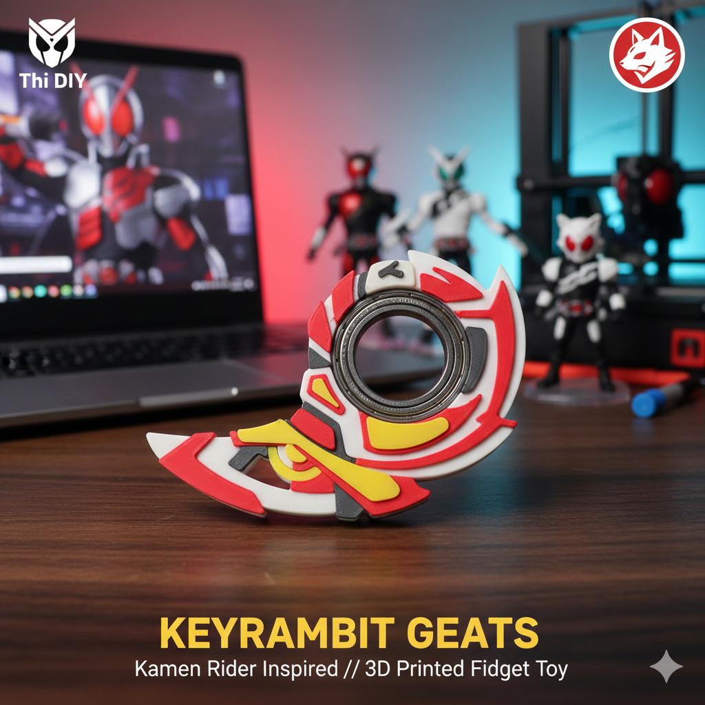 [K1 Geats] Keyrambit Kamen Rider Geats - Móc khóa xoay keyrambit xả stress - Chất lượng cao cấp