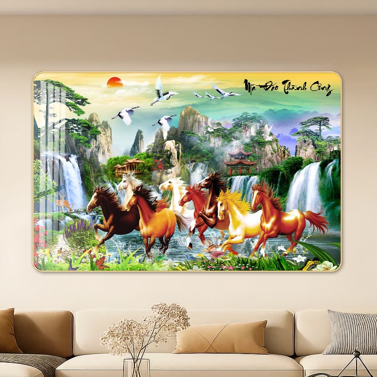 Tranh Tráng Gương Treo Tường Phòng Khách Thương Hiệu TS Xưởng Tranh Trường Sinh