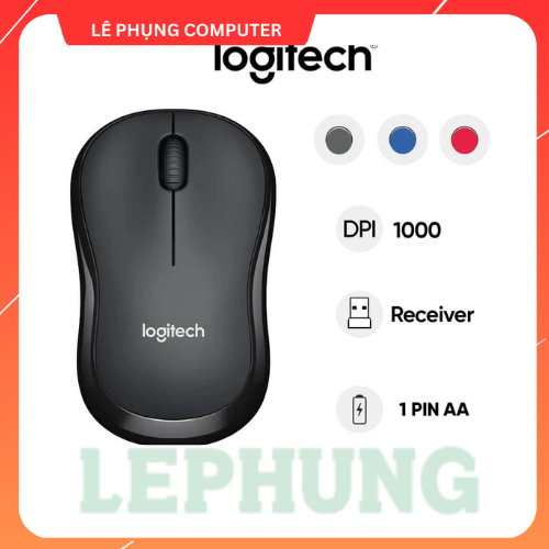 Chuột máy tính không dây LOGITECH M221 Silent | kết nối đầu thu USB |  lên đến 10M | Thiết kế nhỏ gọn | bảo hành 3 năm