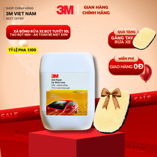    Tặng Găng Tay Rửa Xe   Xà bông rửa xe bọt tuyết  3M -  Can 10L Nhập khẩu Thái Lan Tỷ lệ pha 1:100 