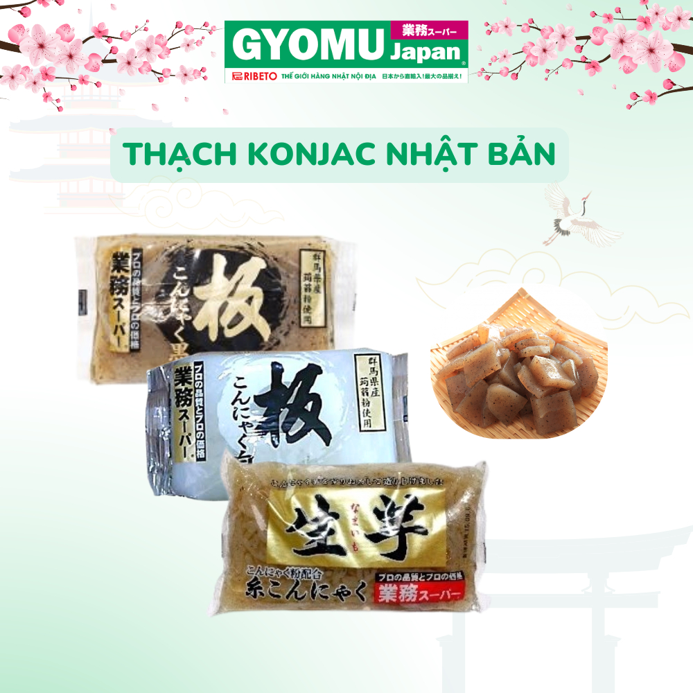 Thạch Konjac ( củ nưa) dạng sợi, konjac trắng, đen, dạng xoắn 320g Nhật Bản