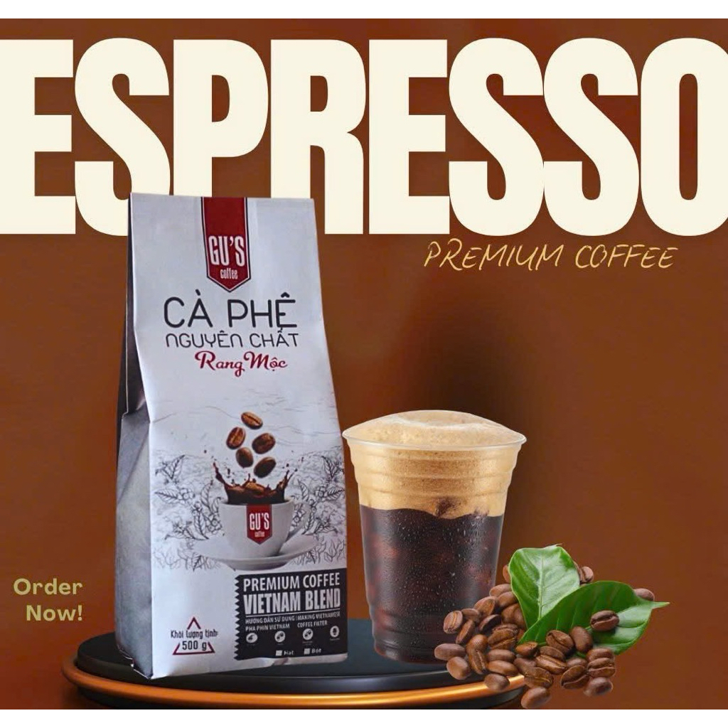 Cà phê Gu's 1 rang mộc - cà phê Robusta nguyên chất
