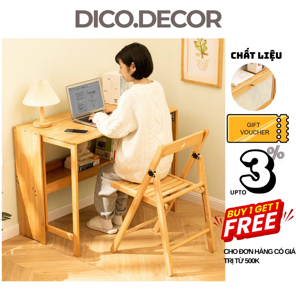 Bộ Bàn Ghế Gỗ Tre Gấp Gọn Thông Minh – Bộ Bàn Ghế Gấp Gọn Đa Năng Cho Chung Cư, Phòng Nhỏ