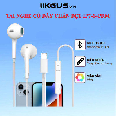 Tai Nghe Chân Dẹt Không Cần Kết Nối Bluetooth LIKGUS VN Hỗ Trợ Đàm Thoại Dùng Cho ĐT 7 Đến 14