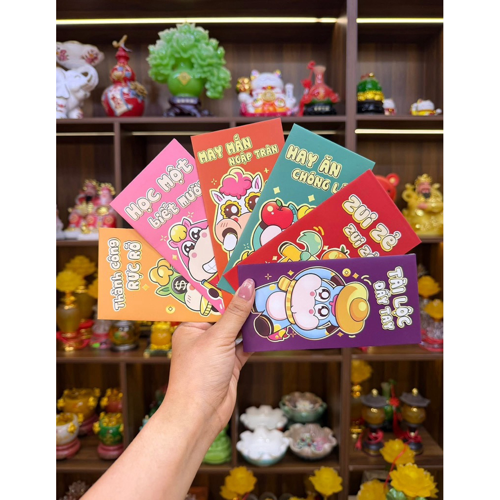 SET 10 bao lì xì thiết kế Gấm hoa, Hottrend Tết 2026 -  Lixi thiết kế 2026 mẫu mới loại đẹp