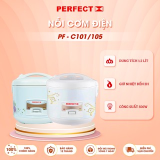 Nồi Cơm Điện nắp gài Perfect PF-C101 dung tích 1l2 công suất 500W bảo hành 1 năm