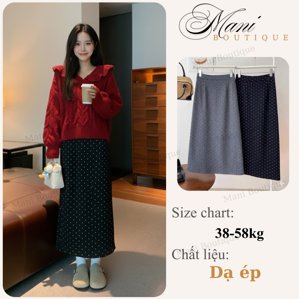 Chân Váy Dáng Dài Dáng Chữ A Xẻ Sau Khóa Lệ Chất Dạ Ép Chấm Bi Nhiều Màu Phù Hợp Đi Học Làm Chơi Noel Tết Công Sở Đẹp | BigBuy360 - bigbuy360.vn