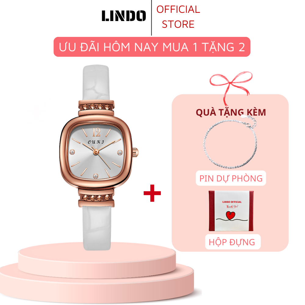 Đồng hồ nữ chính hãng dây da Cinla bền đẹp chống nước