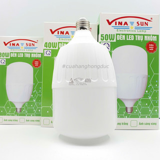  Bóng Đèn LED Trụ Tròn 20W 30W 40W 50W 65W Bọc Nhôm Vina Sun  Mẫu mới  