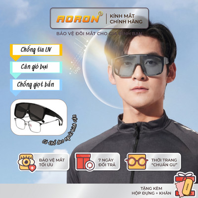 Kính Chống Bụi Đi Đường Nam Nữ AORON Có Thể Đeo Ngoài Gọng Cận Chống Tia UV, Cản Gió Nước Mưa AK236