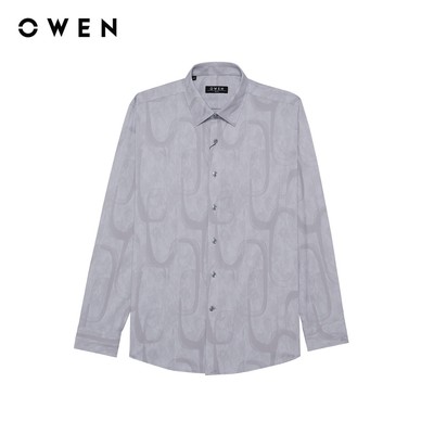 Owen - Áo sơ mi dài tay Slim Fit AS255065D màu Xám chất liệu Modal Lenzing