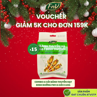   DEAL SỈ   Combo 15 gói bánh thuyền hạt dinh dưỡng mix gạo lứt ăn vặt không đường FNV 15 gói x 60g bánh hạt giảm cân 