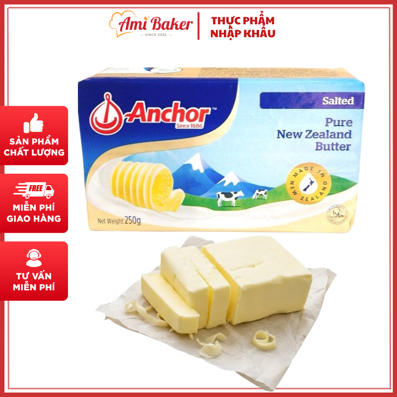 (Chỉ Giao Hỏa Tốc HN) Bơ Mặn New Zealand Salted Butter Hiệu Anchor - Gói 250gr