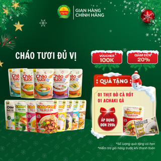  15 Vị Cháo Tươi Cây Thị - Bào Ngư Gà Ác Cá hồi Cá Lóc Tôm Ếch Lươn Bò Heo Hải Sản Cá Chẽm Gà Nấm Rau Củ 