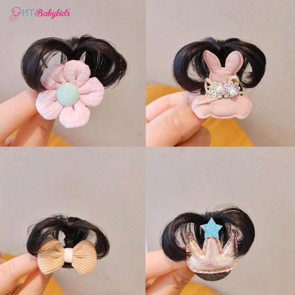 Kẹp Tóc Giả Cây Dừa Htbabykids Cho Bé Gái Mềm Mại
