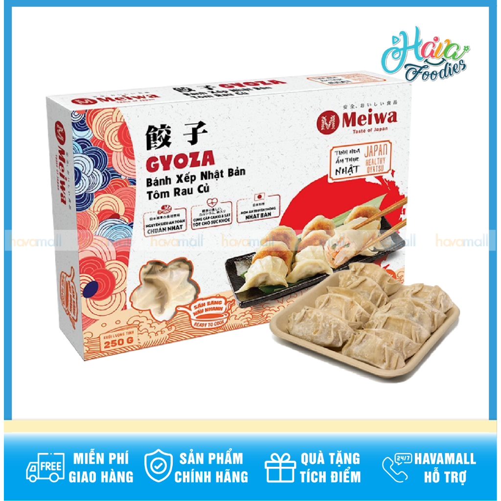 [HỎA TỐC] Bánh Xếp Gyoza Nhân Tôm Rau Củ Đông Lạnh Meiwa 250G – Frozen Japanese Gyoza Shrimp & Veget