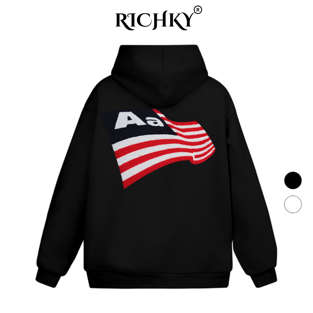 Áo Hoodie Richky Hanoi Premium Nỉ Aastu Aa Flag Wave Graphic