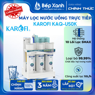 [FREESHIP HCM] Máy lọc nước RO Karofi KAQ-U50K 10 lõi - Nước uống trực tiếp