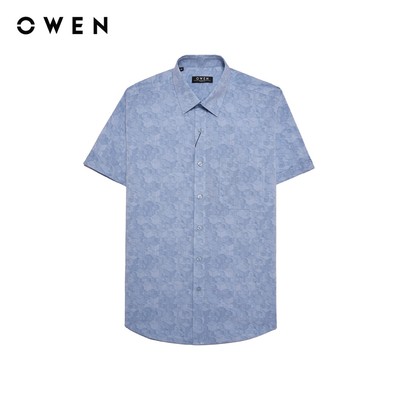 Owen - Áo sơ mi ngắn tay Regular Fit AR255092NT màu Xanh chất liệu Bamboo spandex